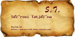 Sárosi Tatjána névjegykártya